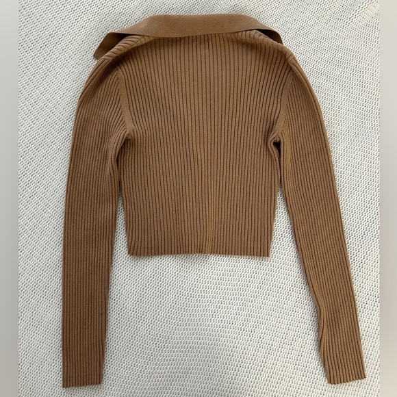 Aerie Gotta Jet! Brown Polo Sweater Size M - Picture 6 of 6